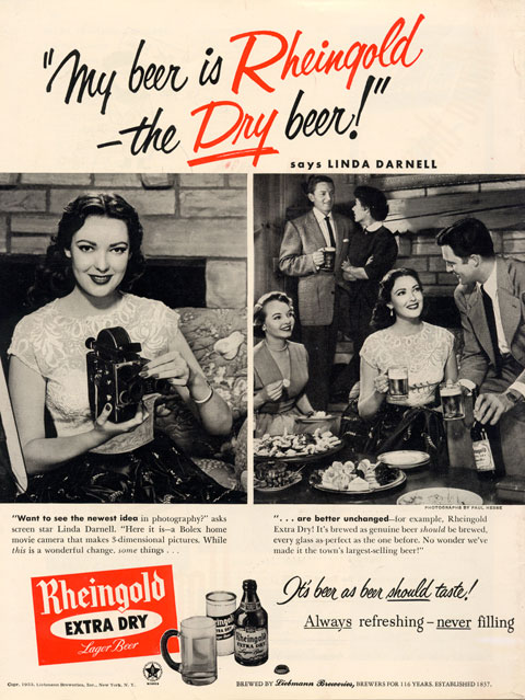 Linda Darnell Rheingold Beer