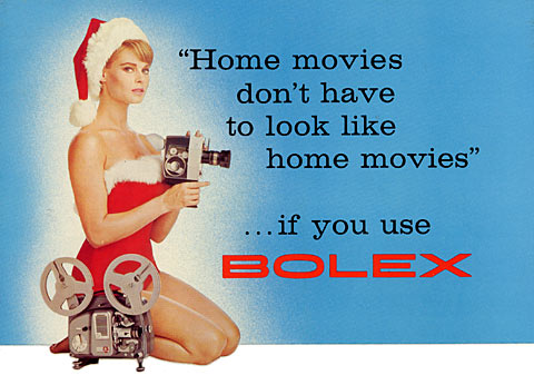 Bolex woman in a Santa costume
